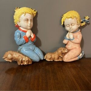 Vintage Homco praying children wall plaques.